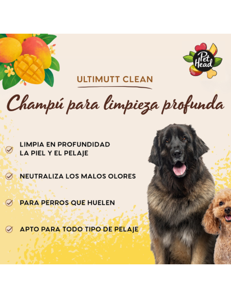 PET HEAD ULTIMUTT CLEAN SHAMPOO LIMPIEZA PROFUNDA 3 EN 1 475 ML