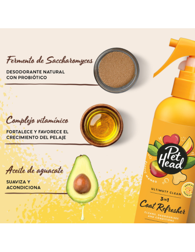 PET HEAD ULTIMUTT CLEAN SPRAY REFRESCANTE 3 EN 1 300 ML