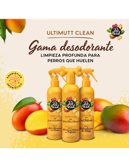 PET HEAD ULTIMUTT CLEAN SPRAY REFRESCANTE 3 EN 1 300 ML