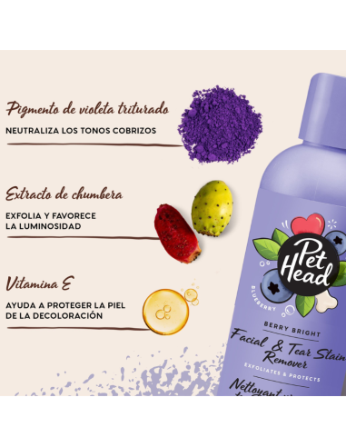 PET HEAD BERRY BRIGHT REMOVEDOR MANCHAS FACIALES 200 ML
