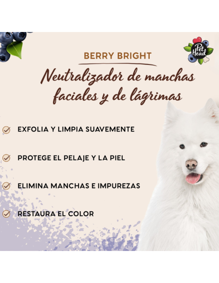 PET HEAD BERRY BRIGHT REMOVEDOR MANCHAS FACIALES 200 ML