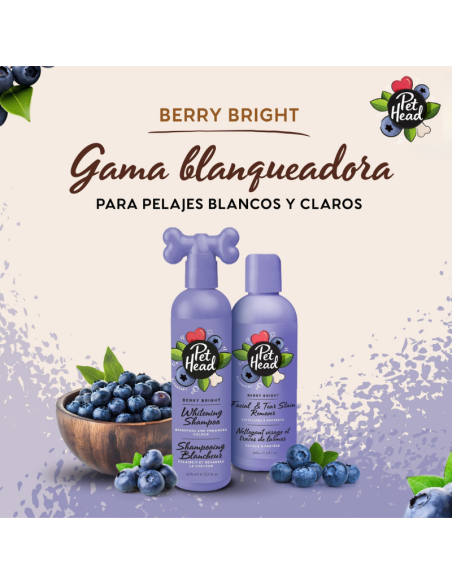 PET HEAD BERRY BRIGHT SHAMPOO BLANQUEADOR Y REALZADOR COLOR 475 ML